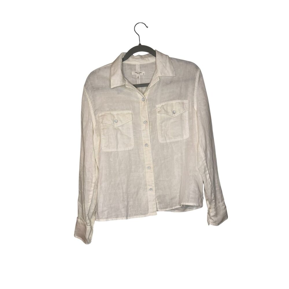 Rag & Bone Featherweight Cotton Long Sleeve Button Up Top Size Small‎